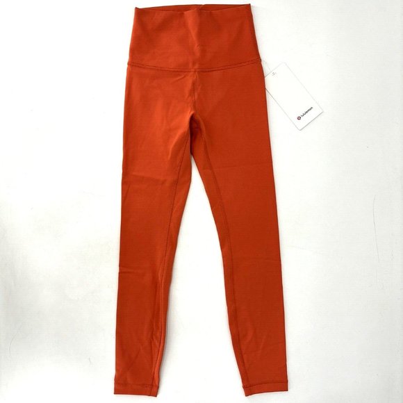 LULULEMON Wunder Train HR Tight 25” Orange Leggings High Waisted Size 2 NWT‎ $98 - Picture 2 of 9